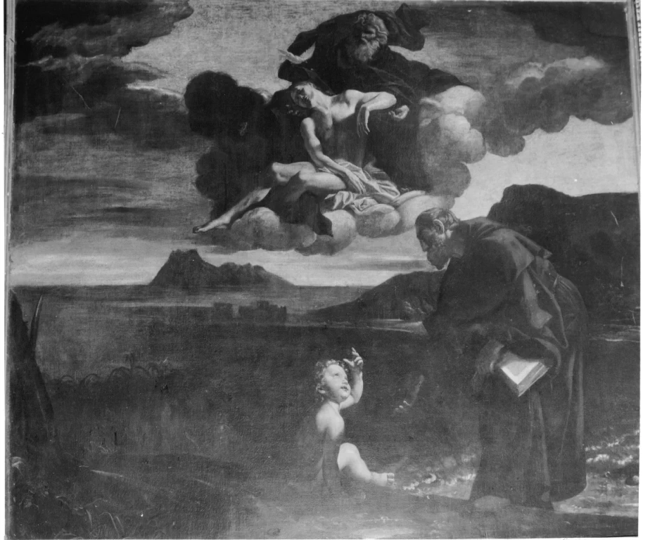 206-Giovanni Lanfranchi-Sant'Agostino medita sul mistero della Trinità -Chiesa di Sant'Agostino in Campo Marzio, Roma 
